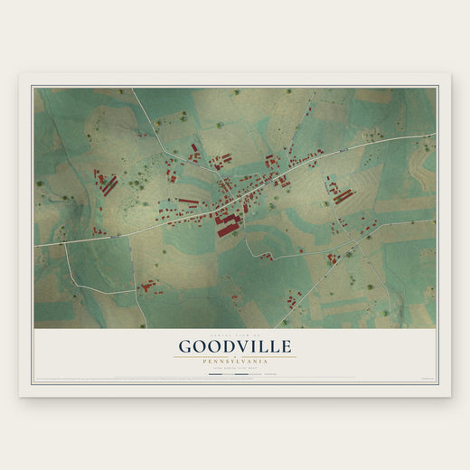 Goodville, Pennsylvania map print, the full design