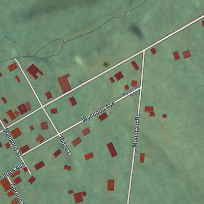 Second close-up of the map of Gordon, Pennsylvania print showing more streets and buildings