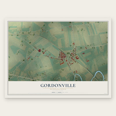Gordonville, Pennsylvania map print, the full design
