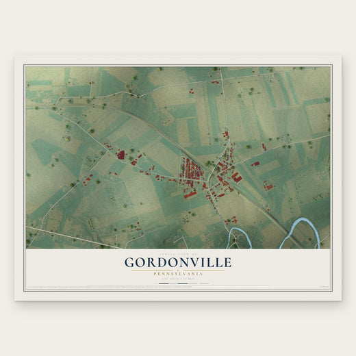Gordonville, Pennsylvania map print, the full design