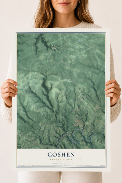 Map of Goshen, Pennsylvania, 18 x 24 inch unframed archival matte print