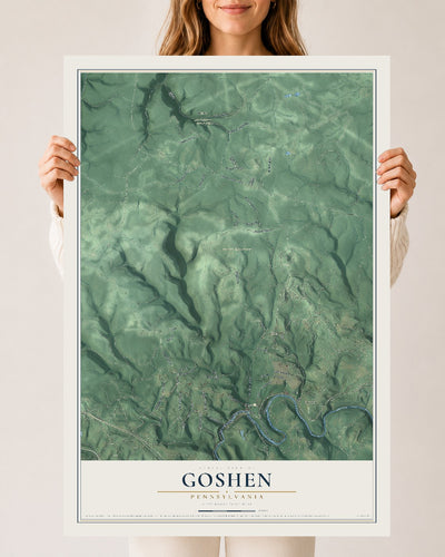Map of Goshen, Pennsylvania, 24 x 36 inch unframed archival matte print