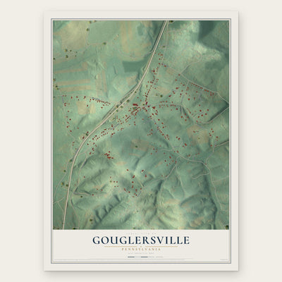 Gouglersville, Pennsylvania map print, the full design