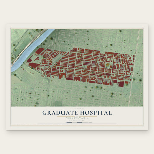 Graduate Hospital, Pennsylvania map print, the full design