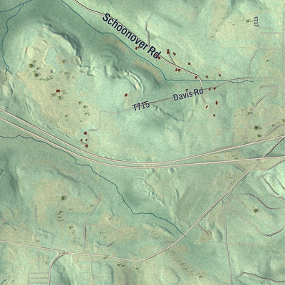 Second close-up of the map of Graham, Pennsylvania print showing more streets and buildings