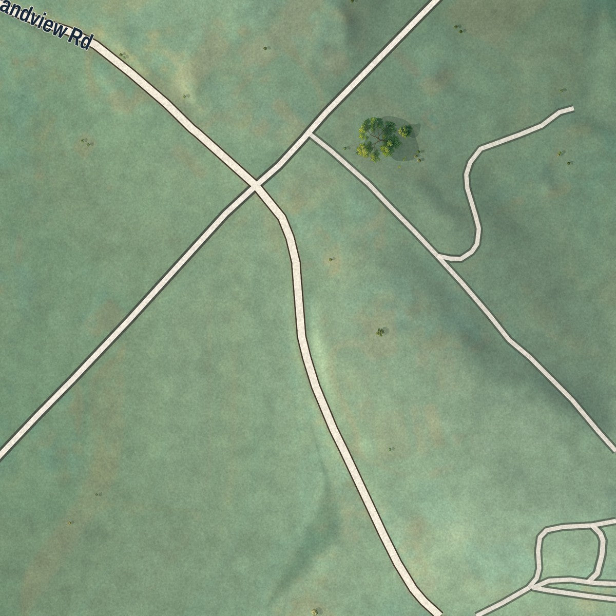 Second close-up of the map of Grampian, Pennsylvania print showing more streets and buildings