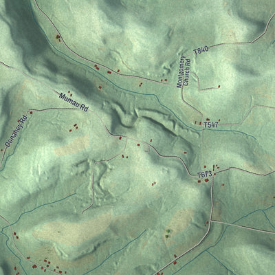 Second close-up of the map of Grant, Pennsylvania print showing more streets and buildings