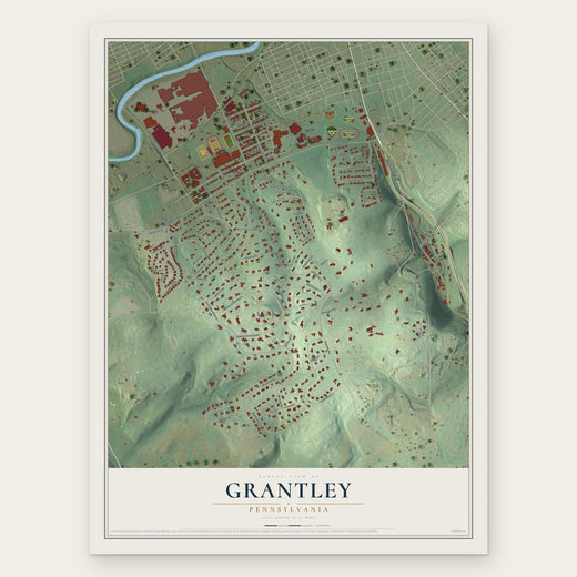 Grantley, Pennsylvania map print, the full design
