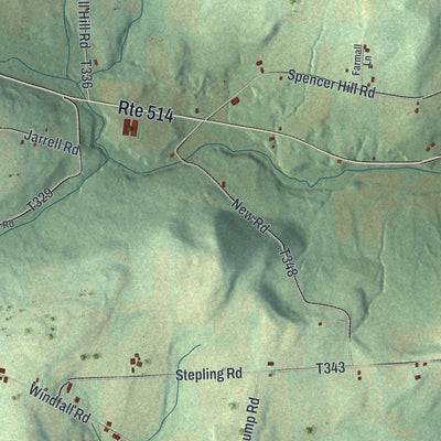Close-up of the map of Granville, Bradford County, Pennsylvania print showing street and building detail