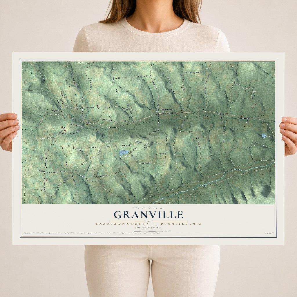 Map of Granville, Bradford County, Pennsylvania, 18 x 24 inch unframed archival matte print