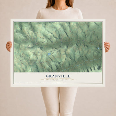 Map of Granville, Bradford County, Pennsylvania, 24 x 36 inch unframed archival matte print