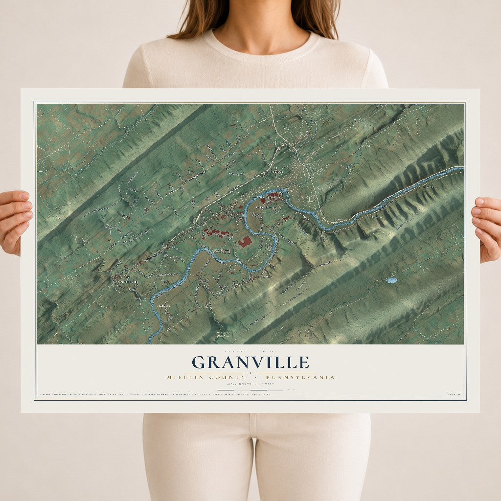 Map of Granville, Mifflin County, Pennsylvania, 18 x 24 inch unframed archival matte print