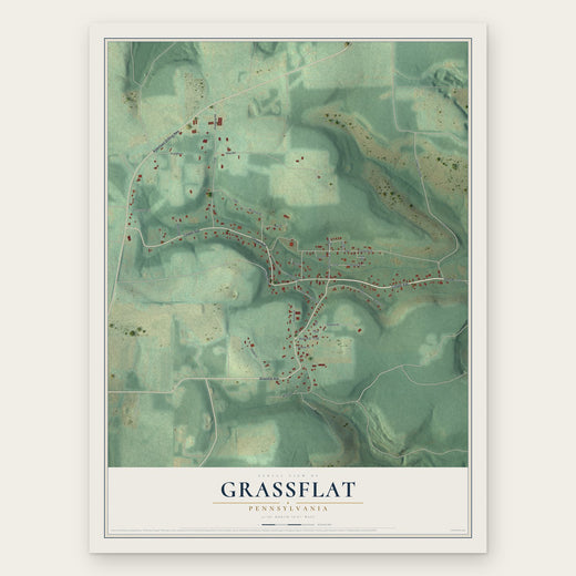 Grassflat, Pennsylvania map print, the full design