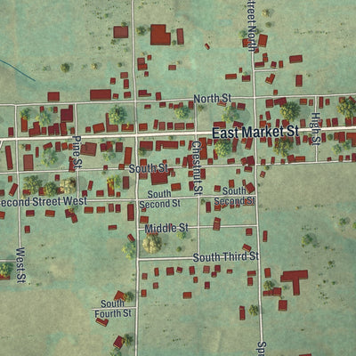Close-up of the map of Gratz, Pennsylvania print showing street and building detail