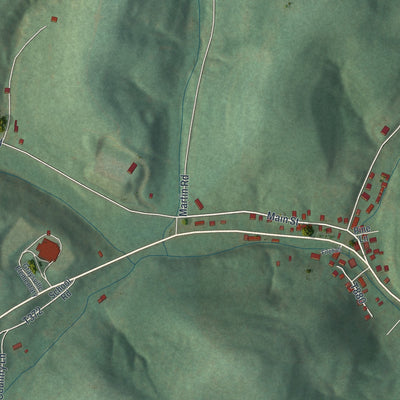 Second close-up of the map of Gray, Pennsylvania print showing more streets and buildings