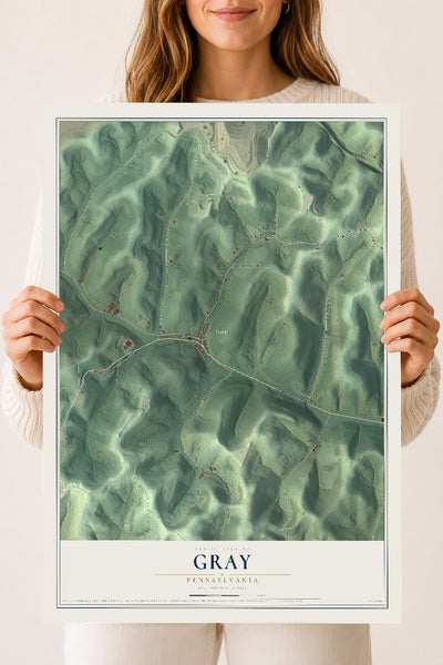 Map of Gray, Pennsylvania, 18 x 24 inch unframed archival matte print