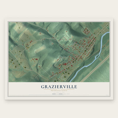 Grazierville, Pennsylvania map print, the full design