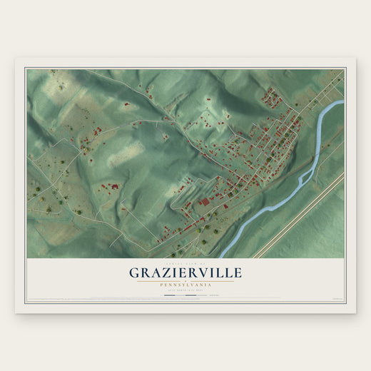 Grazierville, Pennsylvania map print, the full design