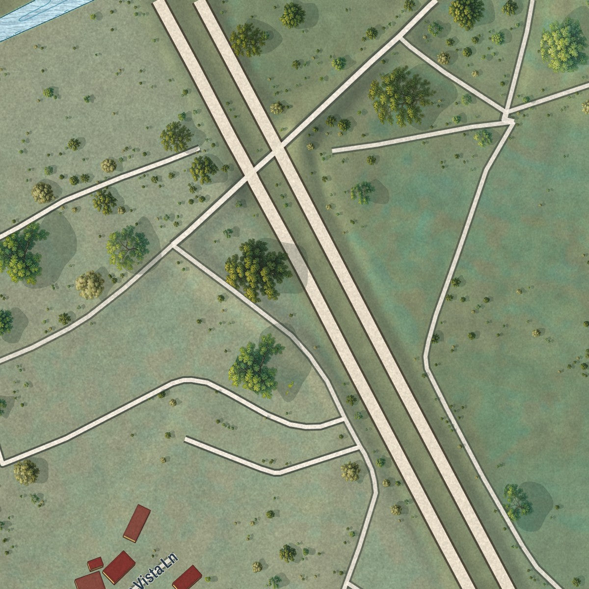 Second close-up of the map of the Borough of Great Bend, Susquehanna County, Pennsylvania print showing more streets and buildings