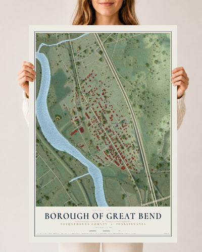 Map of the Borough of Great Bend, Susquehanna County, Pennsylvania, 24 x 36 inch unframed archival matte print