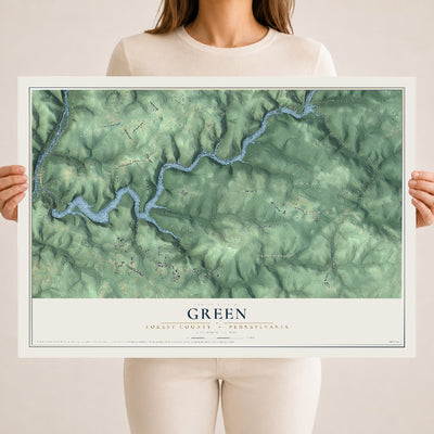 Map of Green, Forest County, Pennsylvania, 18 x 24 inch unframed archival matte print