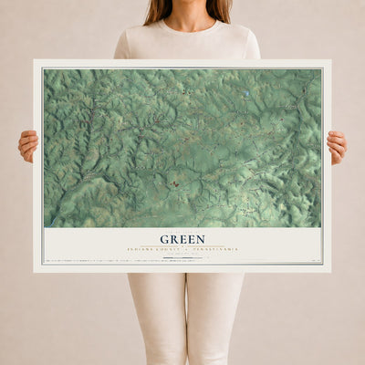 Map of Green, Indiana County, Pennsylvania, 24 x 36 inch unframed archival matte print
