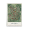 Map of Greencastle, Pennsylvania, 12 x 18 inch unframed archival matte print