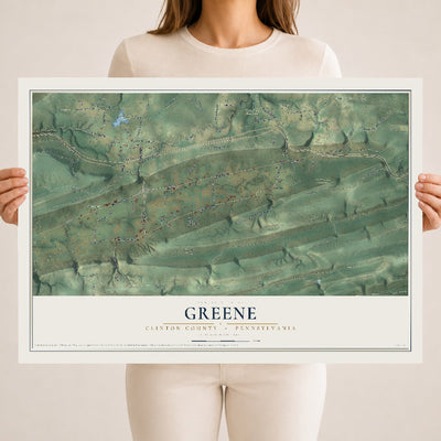 Map of Greene, Clinton County, Pennsylvania, 18 x 24 inch unframed archival matte print