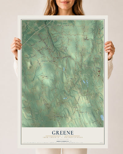 Map of Greene, Erie County, Pennsylvania, 24 x 36 inch unframed archival matte print