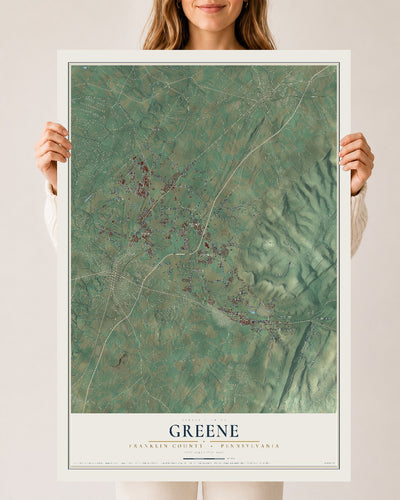 Map of Greene, Franklin County, Pennsylvania, 24 x 36 inch unframed archival matte print