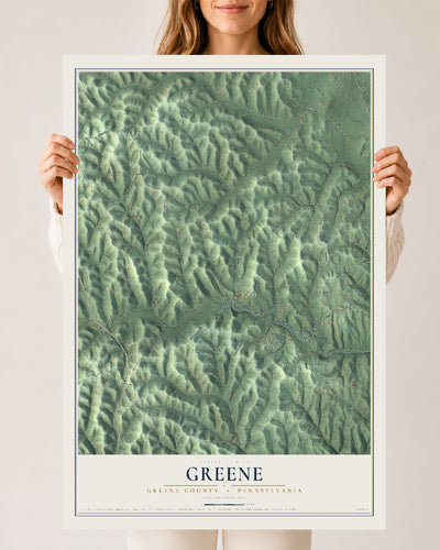 Map of Greene, Greene County, Pennsylvania, 24 x 36 inch unframed archival matte print