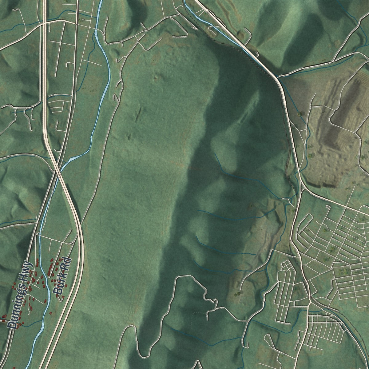 Close-up of the map of Greenfield, Blair County, Pennsylvania print showing street and building detail