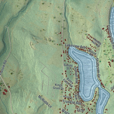 Close-up of the map of Greenfield, Lackawanna County, Pennsylvania print showing street and building detail