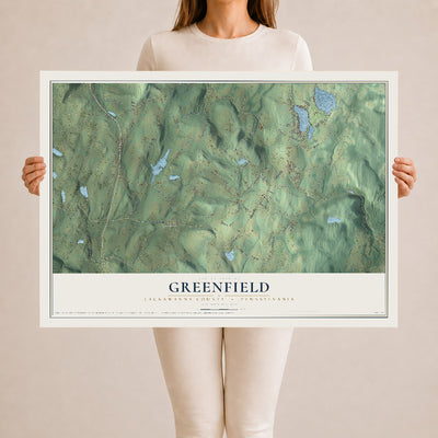 Map of Greenfield, Lackawanna County, Pennsylvania, 24 x 36 inch unframed archival matte print