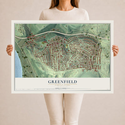 Map of Greenfield, Pennsylvania, 24 x 36 inch unframed archival matte print