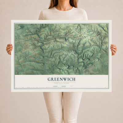 Map of Greenwich, Pennsylvania, 24 x 36 inch unframed archival matte print