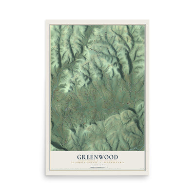 Map of Greenwood, Columbia County, Pennsylvania, 12 x 18 inch unframed archival matte print