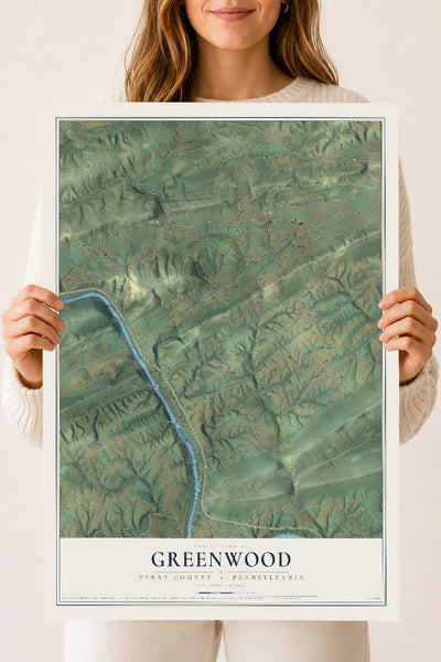 Map of Greenwood, Perry County, Pennsylvania, 18 x 24 inch unframed archival matte print