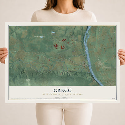 Map of Gregg, Union County, Pennsylvania, 18 x 24 inch unframed archival matte print