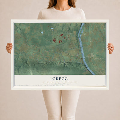 Map of Gregg, Union County, Pennsylvania, 24 x 36 inch unframed archival matte print