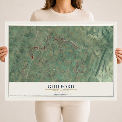 Map of Guilford, Pennsylvania, 18 x 24 inch unframed archival matte print