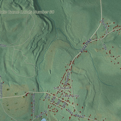 Second close-up of the map of Gulich, Pennsylvania print showing more streets and buildings