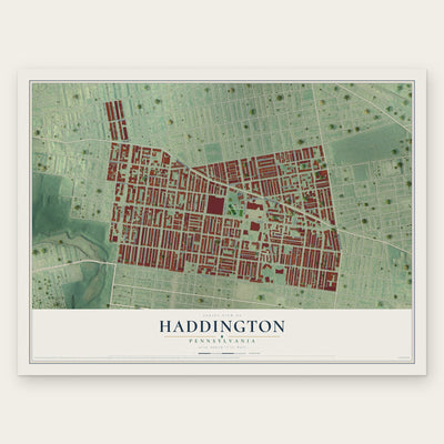 Haddington, Pennsylvania map print, the full design