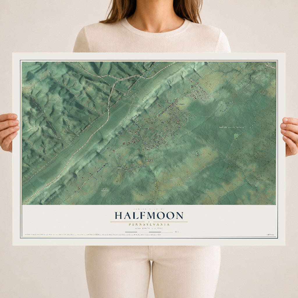 Map of Halfmoon, Pennsylvania, 18 x 24 inch unframed archival matte print