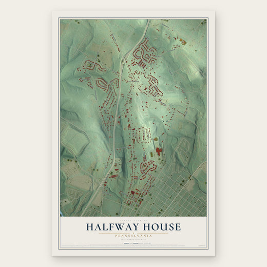 Halfway House, Pennsylvania map print, the full design