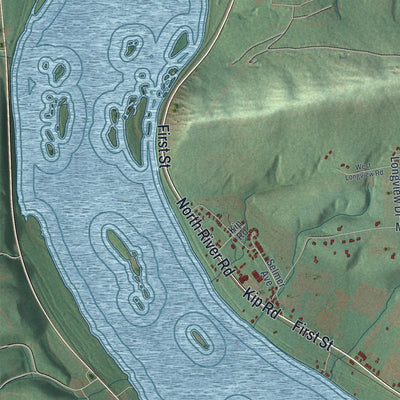 Second close-up of the map of Halifax, Dauphin County, Pennsylvania print showing more streets and buildings