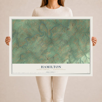 Map of Hamilton, Adams County, Pennsylvania, 24 x 36 inch unframed archival matte print