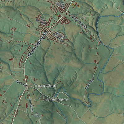 Second close-up of the map of Hamilton, Franklin County, Pennsylvania print showing more streets and buildings