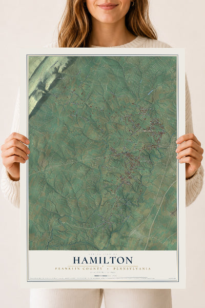 Map of Hamilton, Franklin County, Pennsylvania, 18 x 24 inch unframed archival matte print