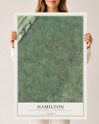 Map of Hamilton, Franklin County, Pennsylvania, 24 x 36 inch unframed archival matte print